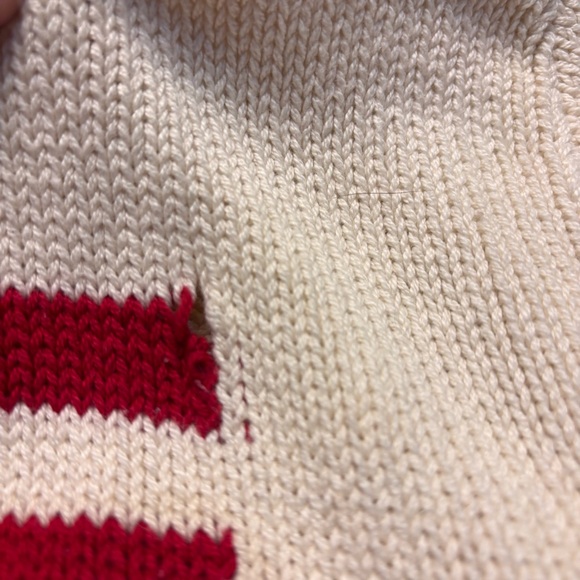 SML Sport Vintage 90s American Flag Cream Colored Made in USA Sweater Womens XL - Picture 4 of 7